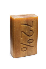 Natural laundry soap bar isolated