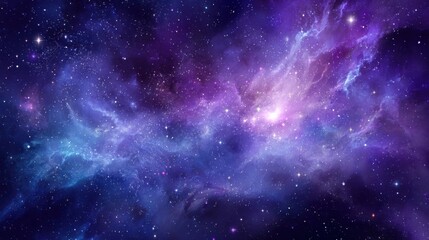 Fototapeta premium Stunning view of a vibrant colorful galaxy with stars and cosmic clouds in deep space background.