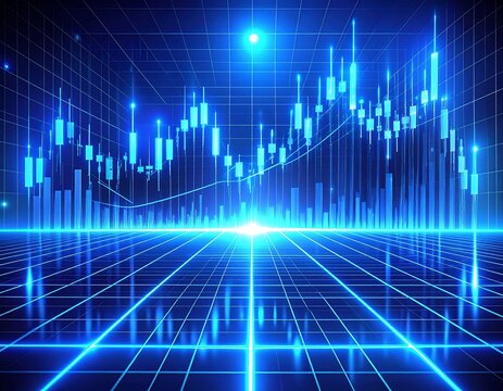 Futuristic financial data visualization - Powered by Adobe