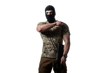 Soldiers Ready To Fight on a White Background