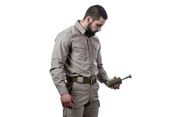 Man Holding a Bomb in His Hand