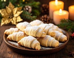 Vanillekipferl mit Adventshintergrund