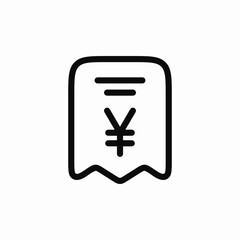 Obraz premium check bill yen icon sign vector