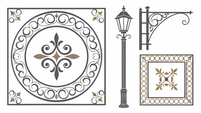 Ornate victorian decorative elements and street lamp design