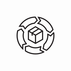 delivery process cycle icon sign vector