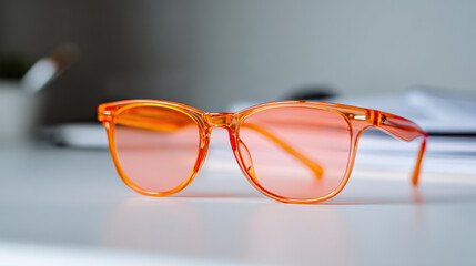 in clean setting innovative pair of glasses designed to detect lies and emotional insincerity