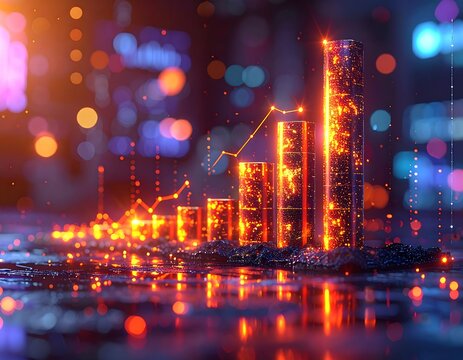 Abstract chart graph growth digital