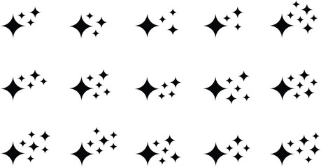 Star and Sparkle Icon Vectors | Abstract Shine Symbols, Clean Vector Icons | Glitter & Sparkle Collection