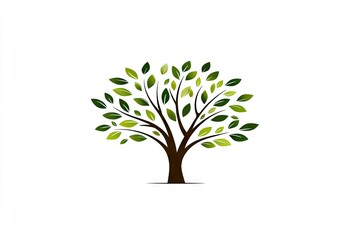 Stylized illustration of a tree with green leaves.