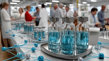 Scientific Precision in the Lab: Inside a sterile, modern laboratory, scientists conduct experiments with precision and expertise, using state-of-the-art equipment to advance scientific knowledge. - Powered by Adobe