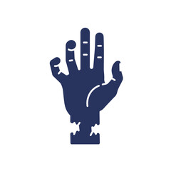 Obraz premium Zombie hand reaching out in dark silhouette for Halloween 