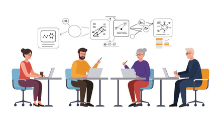 diverse team collaboration on data analysis working at laptops illustrating insights strategy  innovation for tech company success.