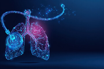 Abstract illustration of lungs and stethoscope
