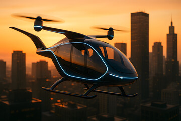 Futuristic Air Taxi with Urban Air Mobility for Future Transportation