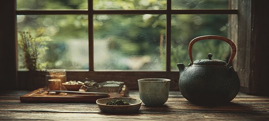 Tea by Rainy Window With Soft Light