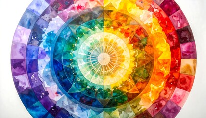 Colorful circular abstract watercolor design