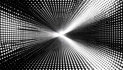 Abstract black and white tunnel