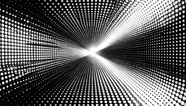 Abstract black and white tunnel