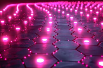 Futuristic neural link matrix  abstract digital technology background in 3d rendering