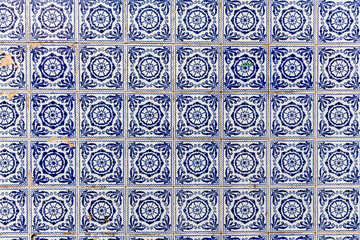 Peruíbe, SP, Brazil - June 01st, 2025: Portuguese-style tile covering found in the old bandstand in Praça Monsenhor Lino dos Passos.