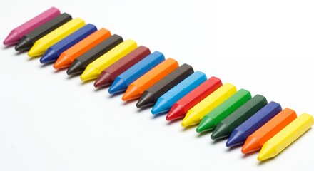 Fototapeta premium Colorful crayons arranged in a row