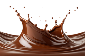 Delicious chocolate splash with smooth, flowing texture for decadent dessert promotions and sweet treat designs that attract customers