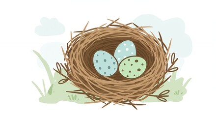 Obraz premium Nest with eggs