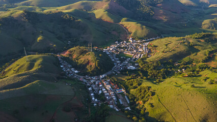 Aerial view of Antônio Prado de Minas City in Minas Gerais, Brazil