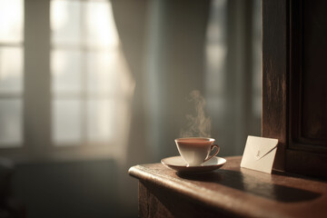 letter rests on wooden desk partially obscured by blurred white text bars with address hidden