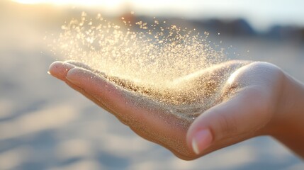 Sand falling from hand