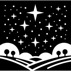 Naklejka premium Starry Sky Vector Icon - 3