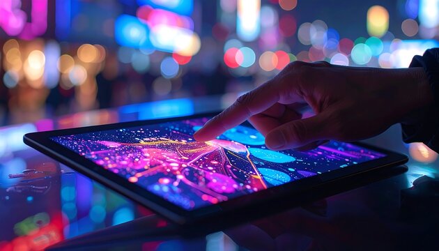 Person using tablet at night (1)