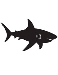 Fototapeta premium Simple black shark silhouette