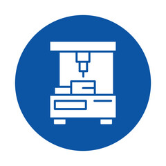 Obraz premium Icon Design of a CNC Milling Machine on a Blue Background for Industries