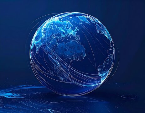 Glowing globe with digital connections