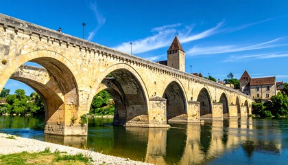 Stone arch bridge over a river