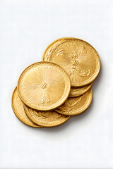 Casual style gold casino coin isolated on white background