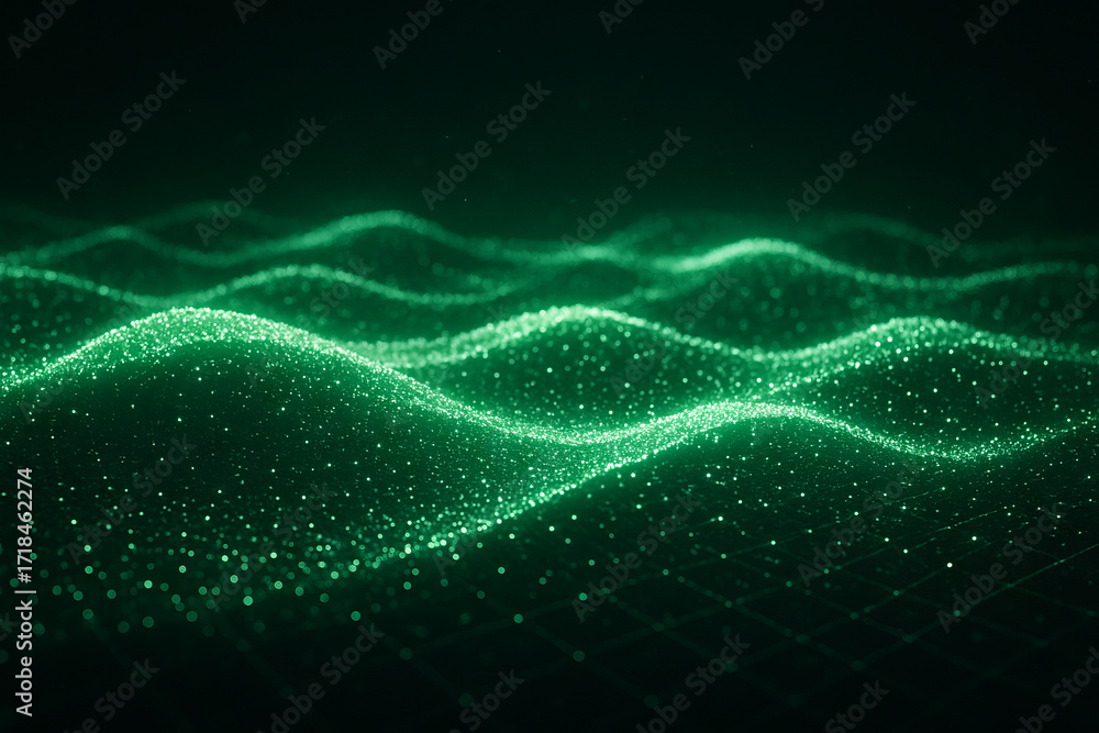 Aufkleber digital particle waves forming simple geometric patterns in abstract composition. concept of futuris