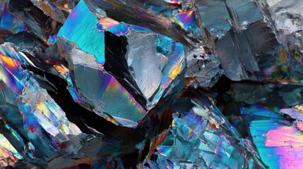 Abstract Multicolored Crystal Fragments