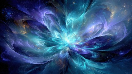 Abstract Colorful Space Nebula Explosion