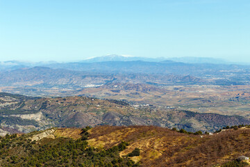 Naklejka premium Panoramic views of mountains and valley