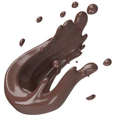 3D coffee splash swirl liquid chocolate icon design