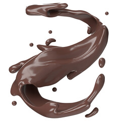 3D coffee splash liquid swirl caffeine icon for International coffee day illustration