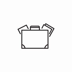 briefcase handbag documents full icon sign vector