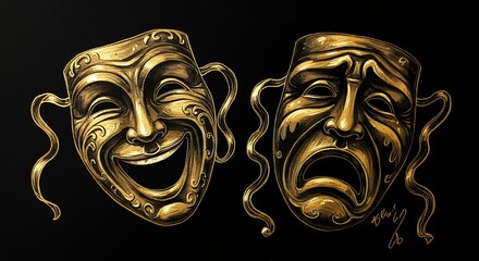 Comedy and tragedy masks