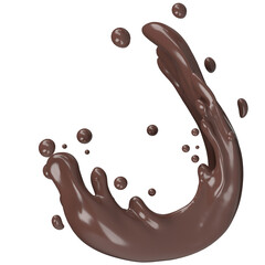 3D chocolate splash swirl liquid wave drink design