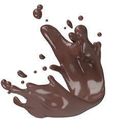 3D chocolate splash wave drink cocoa swirl icon