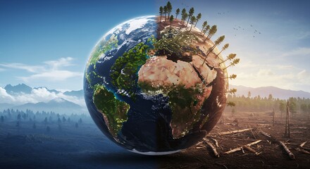 Earth divided climate change