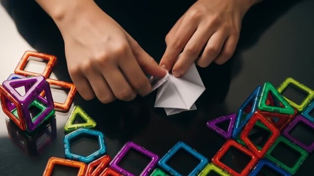 Colorful Geometric Shapes  Origami Creation