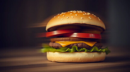 burger on black background